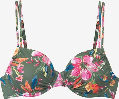 LASCANA Bikinitoppi värissä oliivi / oranssi / vaaleanpunainen, Tuotenäkymä