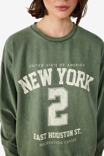 No Matter What Sweatshirt in grün / naturweiß, Produktansicht