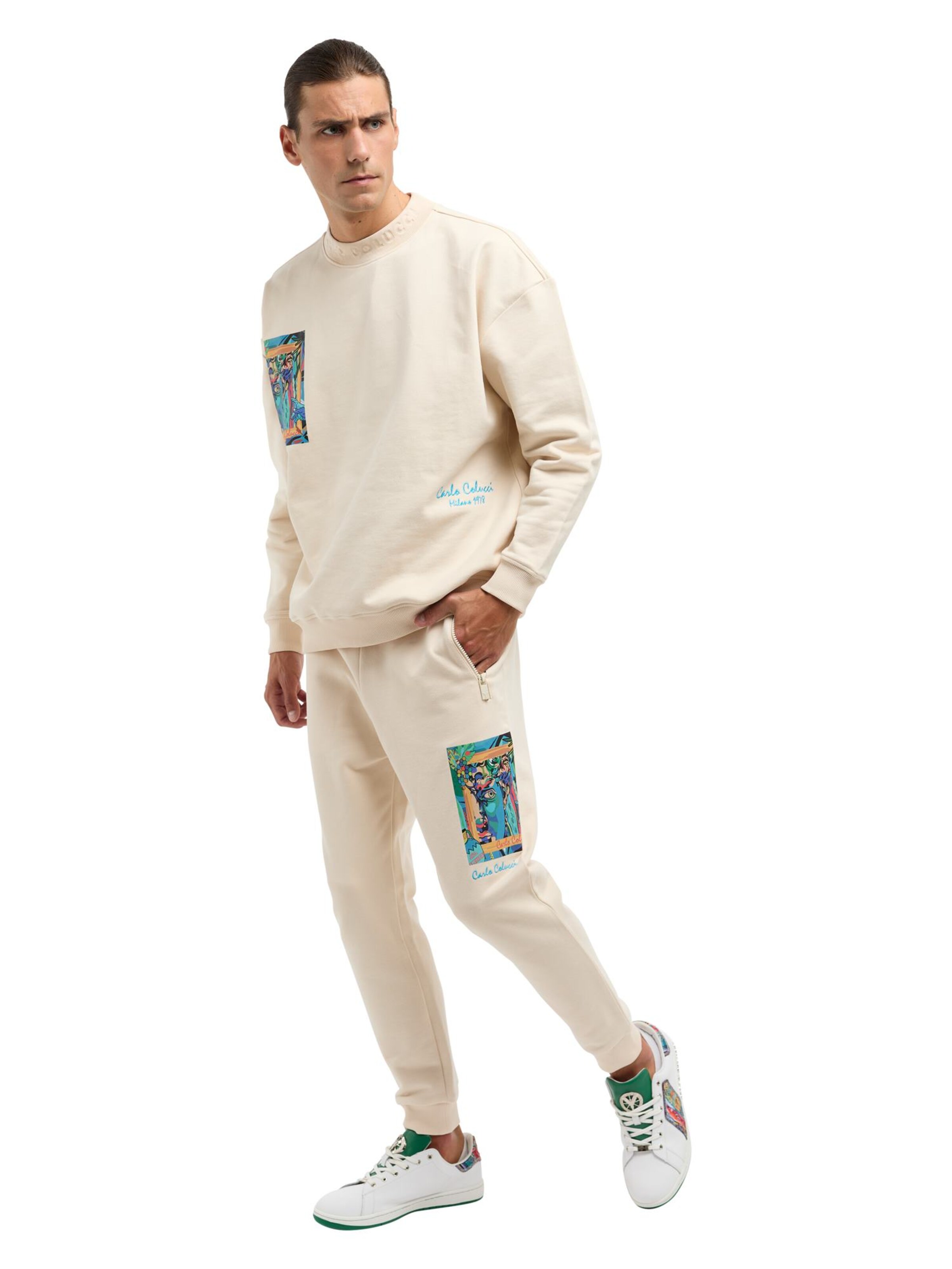 Carlo Colucci Regular Broek 'De Valiere' in Beige