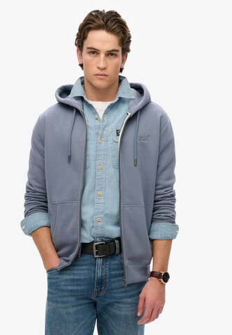 Superdry Sweatvest 'Essential' in Blauw: voorkant