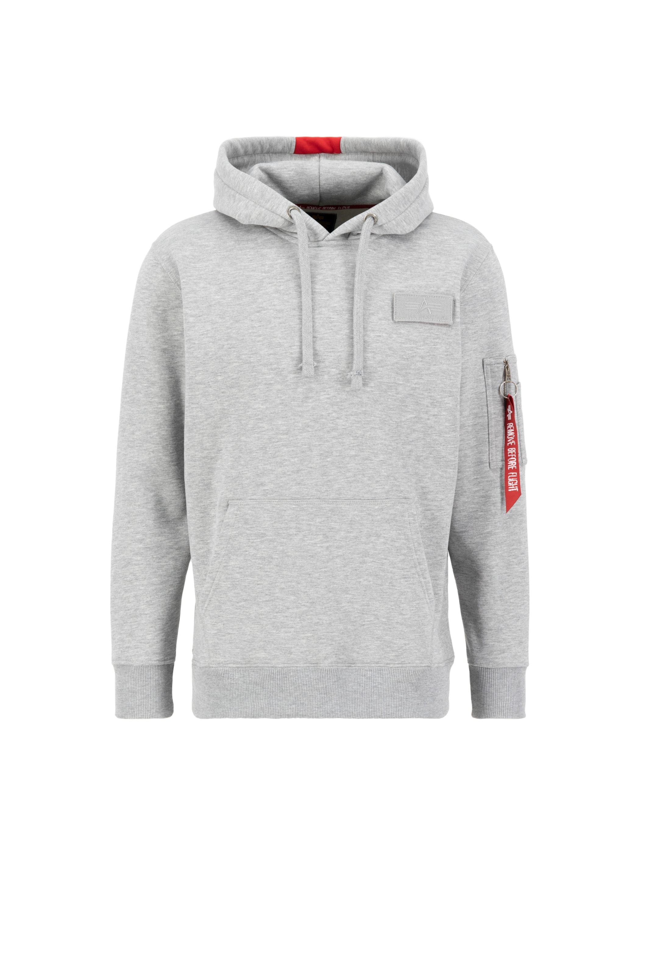 ALPHA INDUSTRIES Sweatshirt 'Red Stripe' in Grey: front