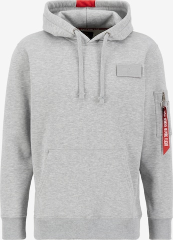 ALPHA INDUSTRIES Свитшот 'Red Stripe' в Серый: спереди