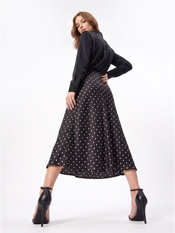 TorWeit Rok 'Women's Polka Dot Elastic Waist Maxi Skirt' in Zwart