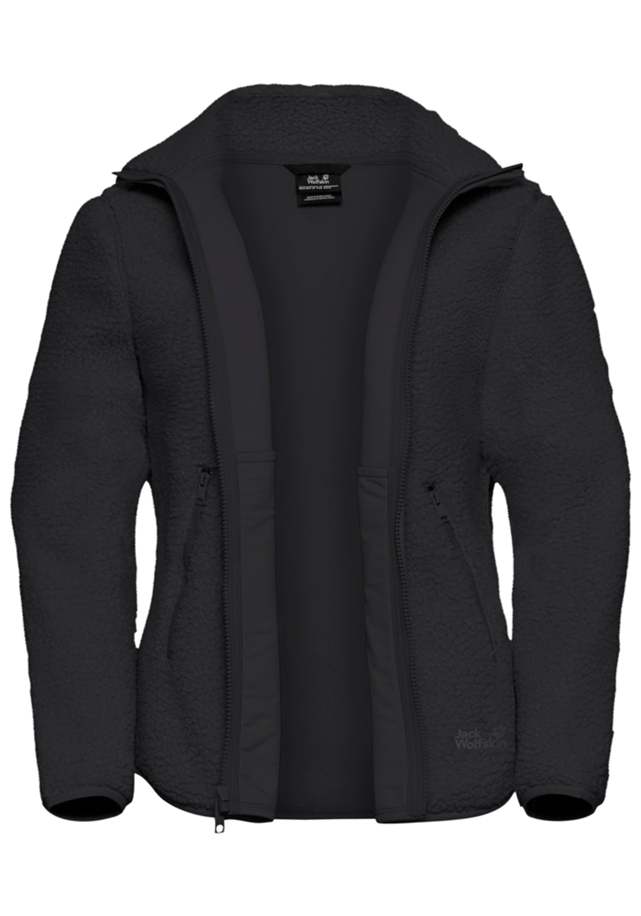 JACK WOLFSKIN Athletic Fleece Jacket in Black