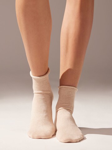 CALZEDONIA Socks in Beige: front