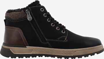 TOM TAILOR Schnürboots in Schwarz: Vorderseite