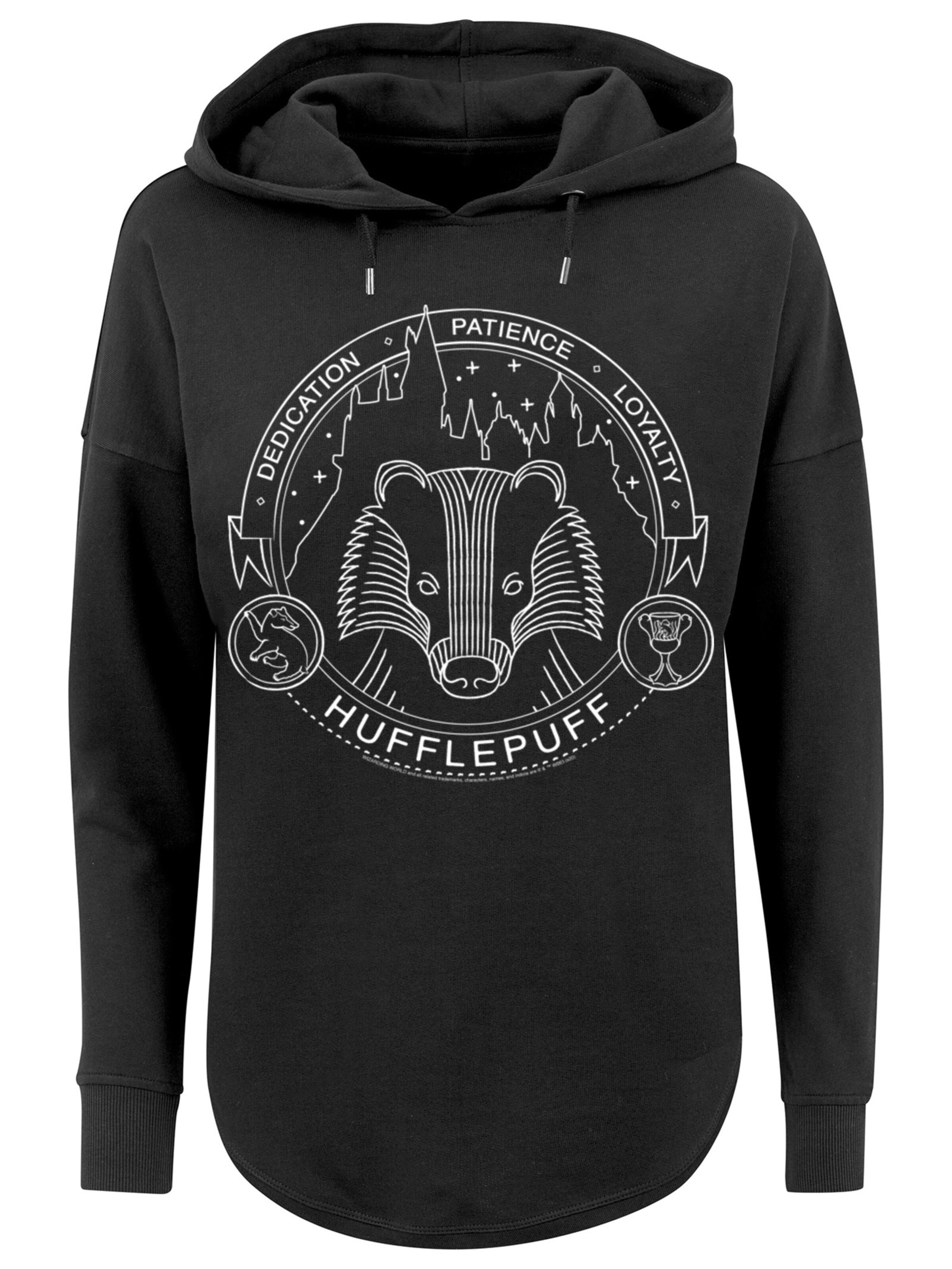 F4NT4STIC Sweatshirt 'Harry Potter Hufflepuff Seal' in Schwarz: Vorderseite