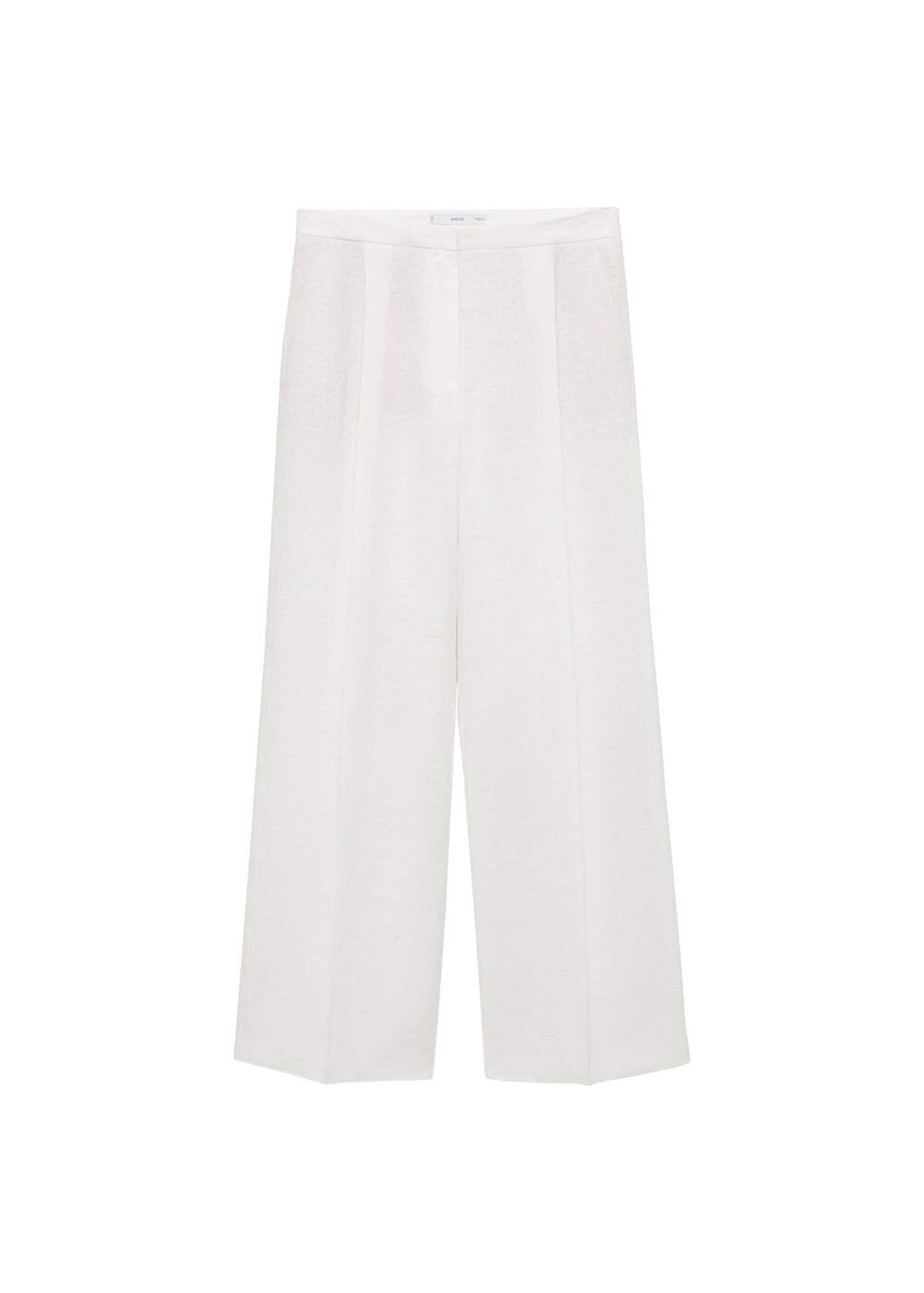 MANGO Voľný strih Plisované nohavice 'Boreli2' - Biela: predná strana