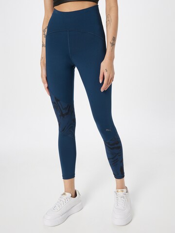 PUMA Skinny Workout Pants in Blue: front