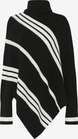 Cape 'Kuma' Cream en noir : devant