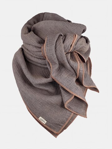 wundabaa Scarf 'Musselin Melange 130 x 130' in Grey: front