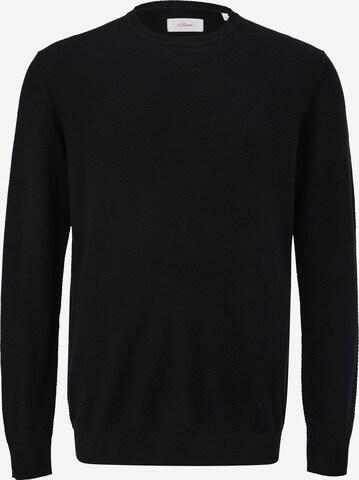 s.Oliver Men Big Sizes Sweater in Black: front