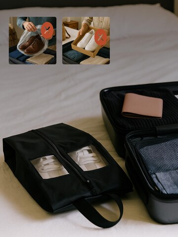 TRAVEL DUDE Matkakassi 'Schuhtaschen Set 2 Teilig aus recycelten Plastikflaschen, Schuhbeutel Organizer' värissä musta