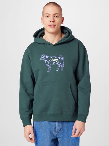 Sweat-shirt Obey en vert : devant