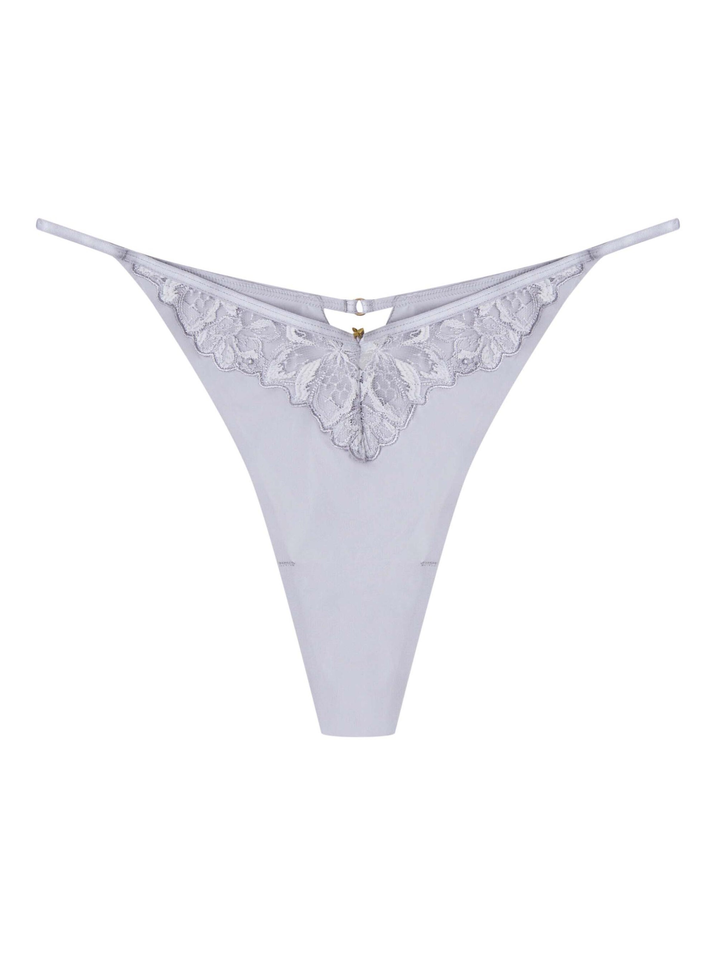 String 'String Oleksa, feine Stickerei, florales Muster, glatte Microfaser XL' di ESOTIQ in grigio: frontale