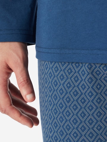 SCHIESSER Pyjama lang 'Casual Essentials' in Blauw