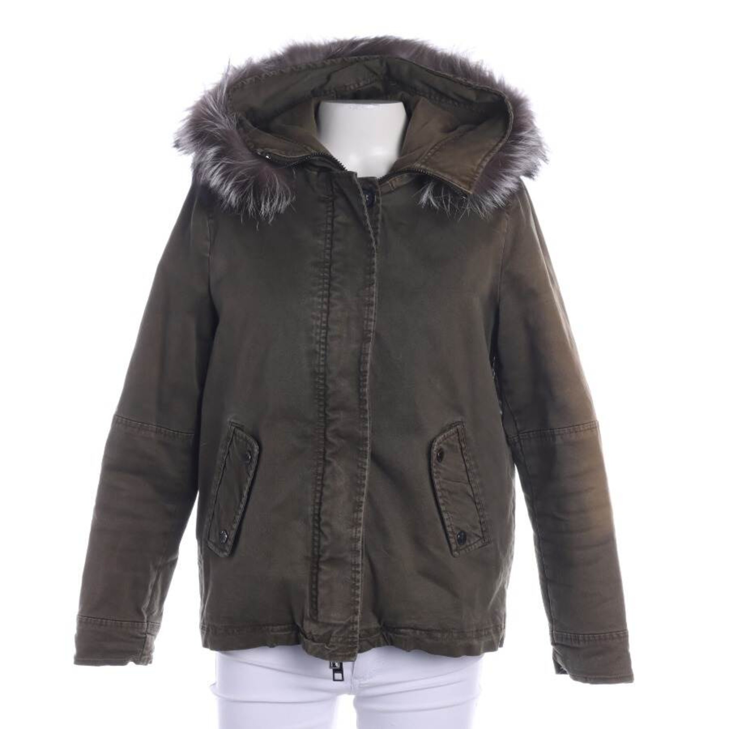 Barbed Jacket Coat in S in Olive ABOUT YOU