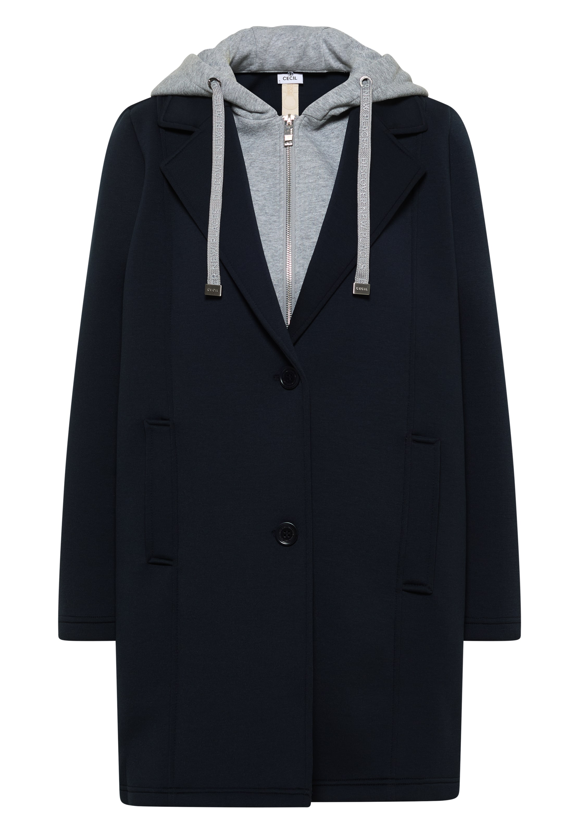 CECIL Between-Seasons Coat in Blue: front