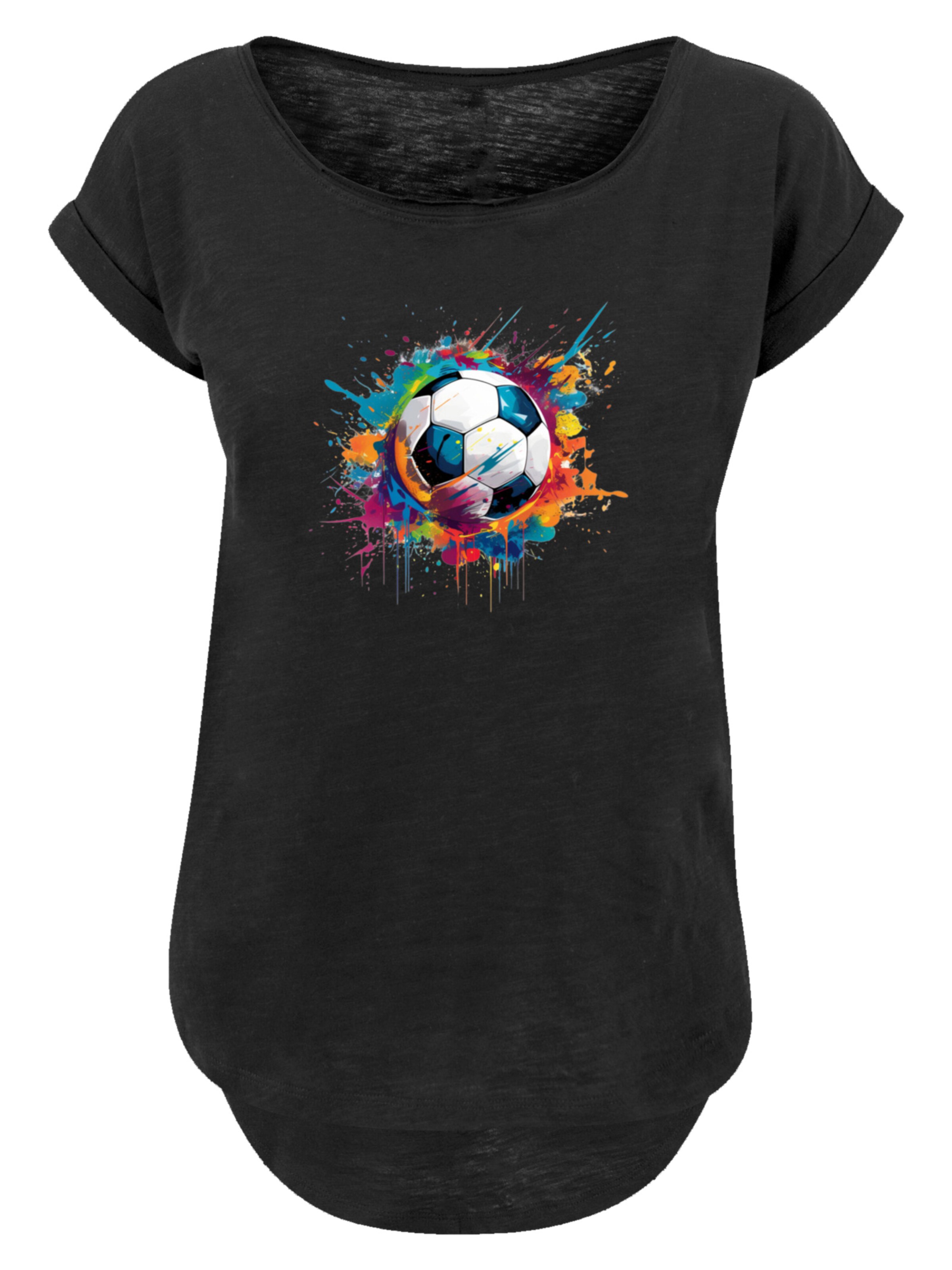 F4NT4STIC Shirt 'Bunte Fußball' in Zwart: voorkant