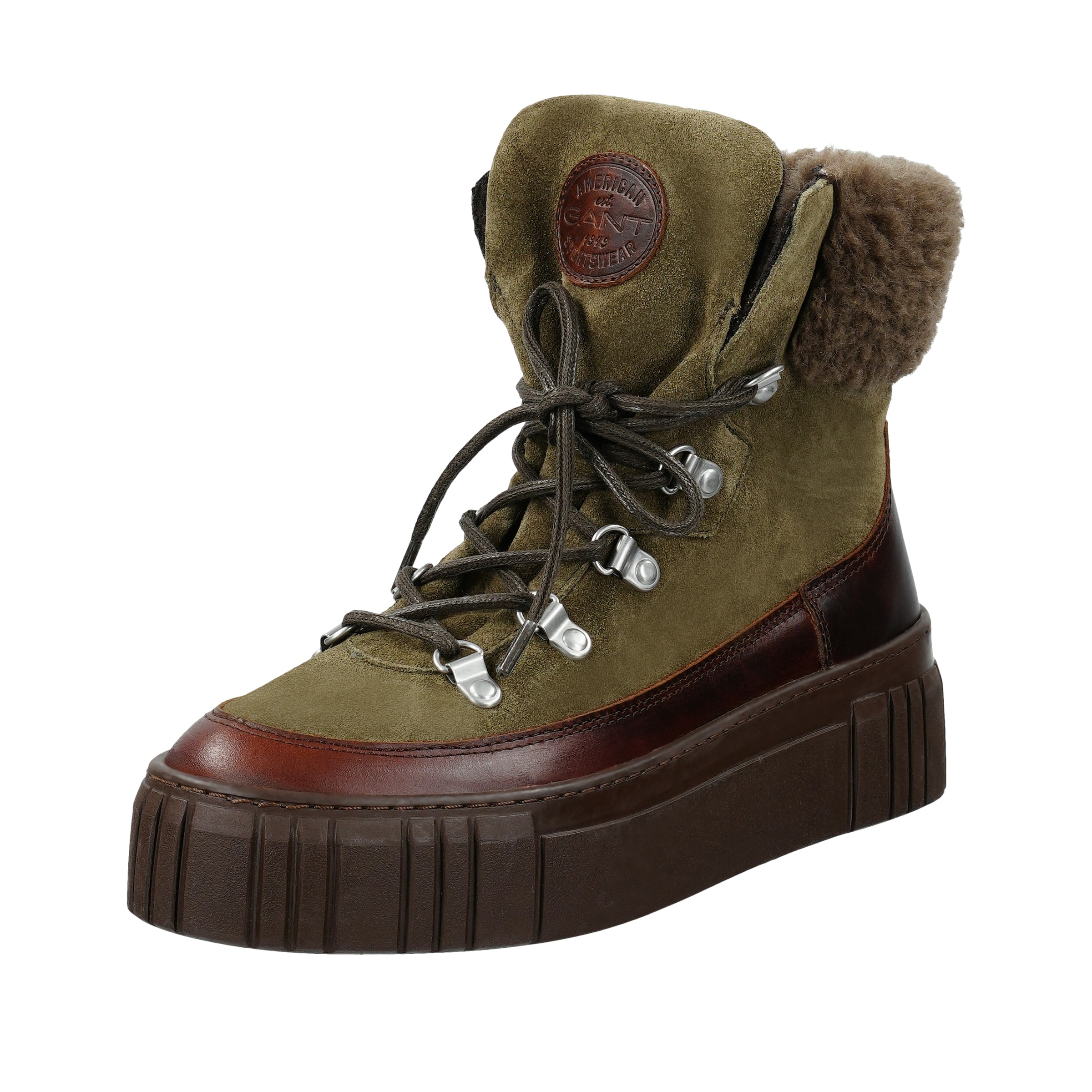 Stivaletto stringato di GANT in verde: frontale