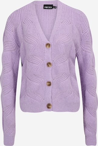 Pieces Tall Knit Cardigan 'Cornelia' in Purple: front