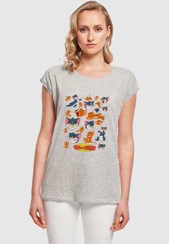 ABSOLUTE CULT T-Shirt 'Tom And Jerry - Many Faces' in Grau: predná strana