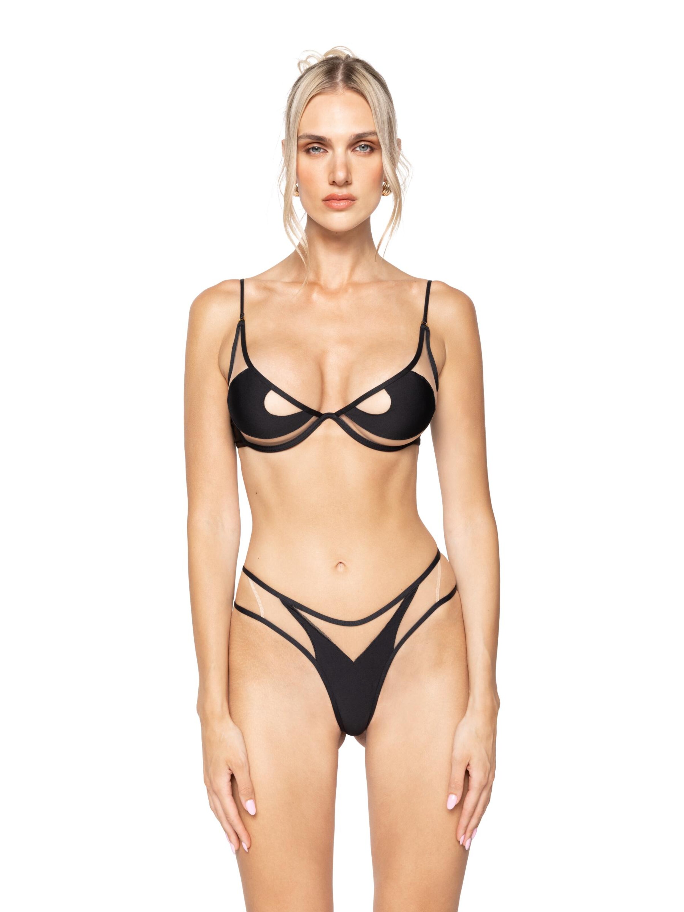 GOD SAVE QUEENS Bikinitop 'Heartless' in Zwart