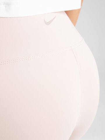 NIKE Skinny Sportbroek 'ONE' in Beige