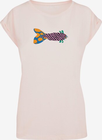 Merchcode Shirt 'Yellow Submarine - Fish No. 1' in Roze: voorkant