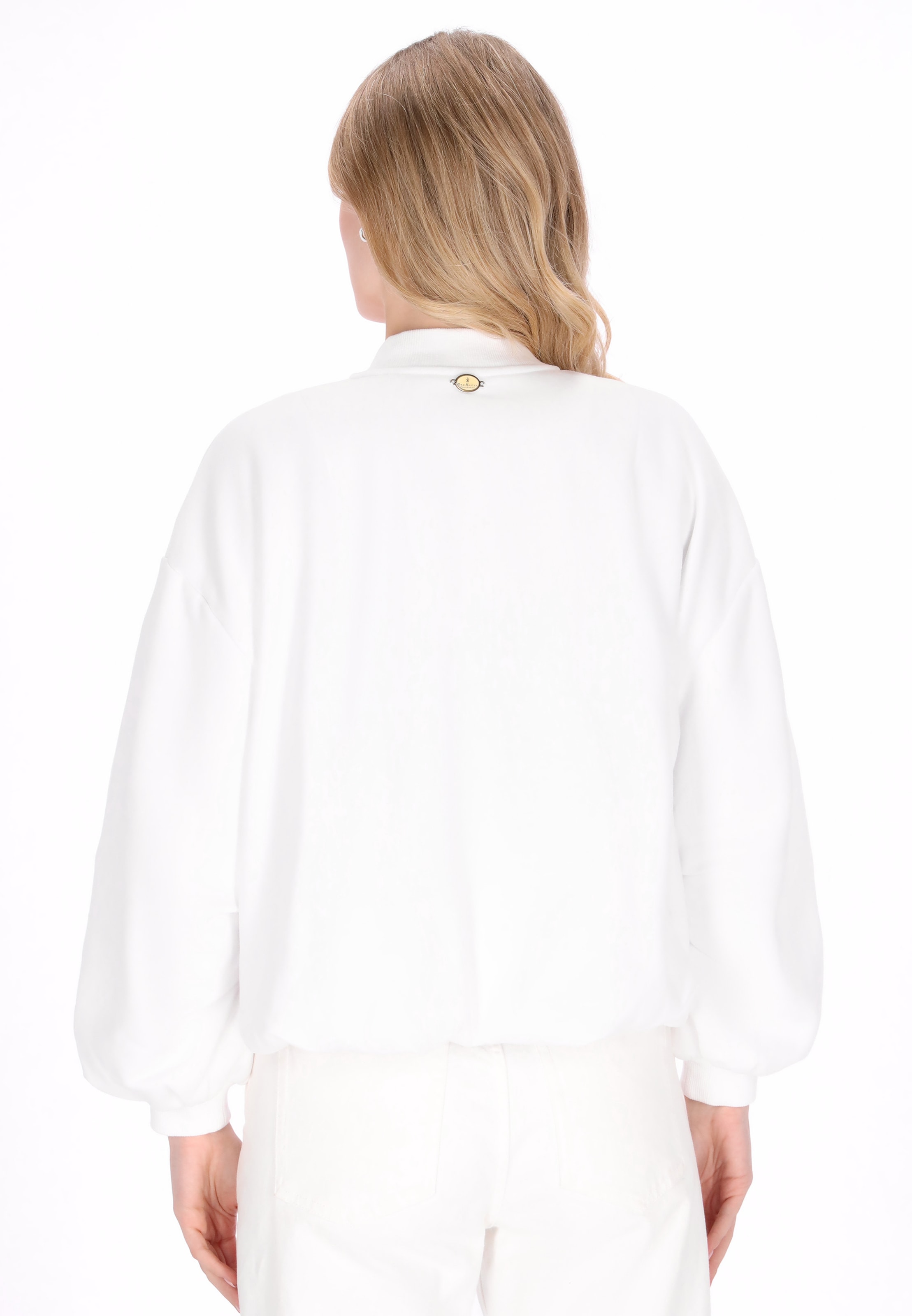 DreiMaster Vintage - Sudadera con cremallera en blanco