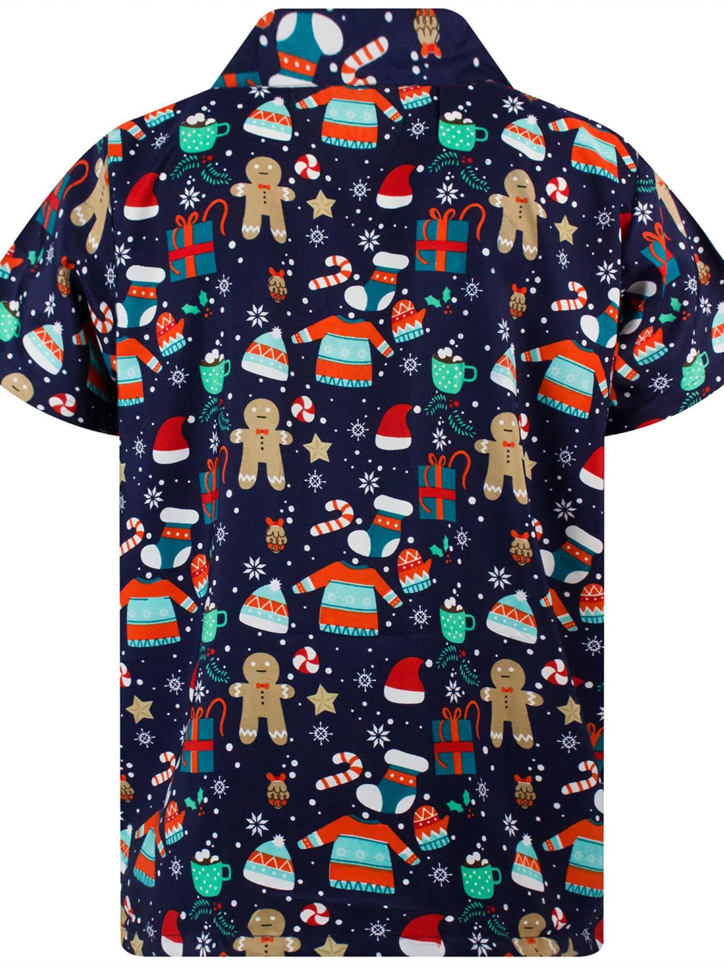 Regular fit Camicia 'Christmas Gingerbread' di King Kameha in blu