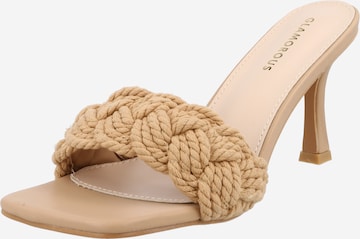 GLAMOROUS Mules in Beige: front