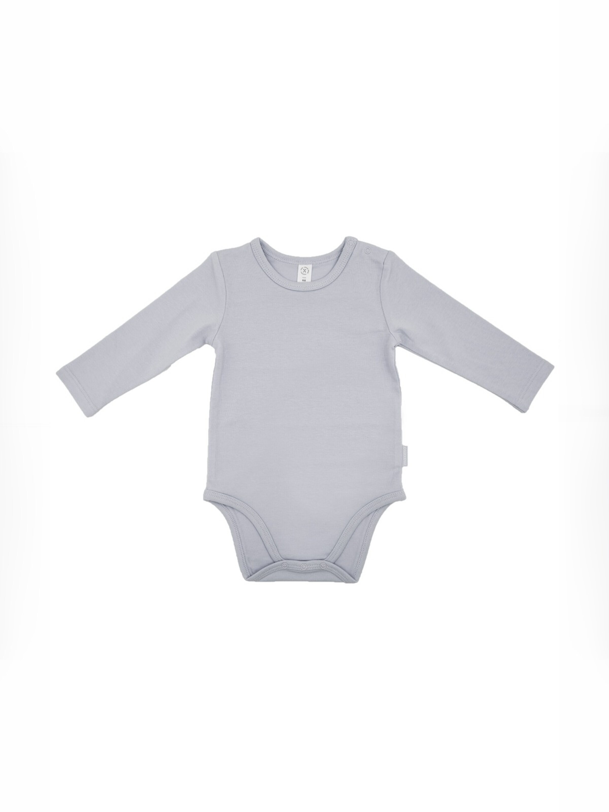 MAXIMO Strampler/Body 'BABY-Body, langer Arm, Jersey Schulterverschluß'‌‌‌‌‌‌‌‌ in Grau: Vorderseite