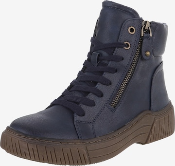 Ital-Design Lace-Up Ankle Boots in Blue: front