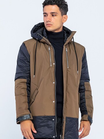 Ron Tomson Winter Coat in Blue: front