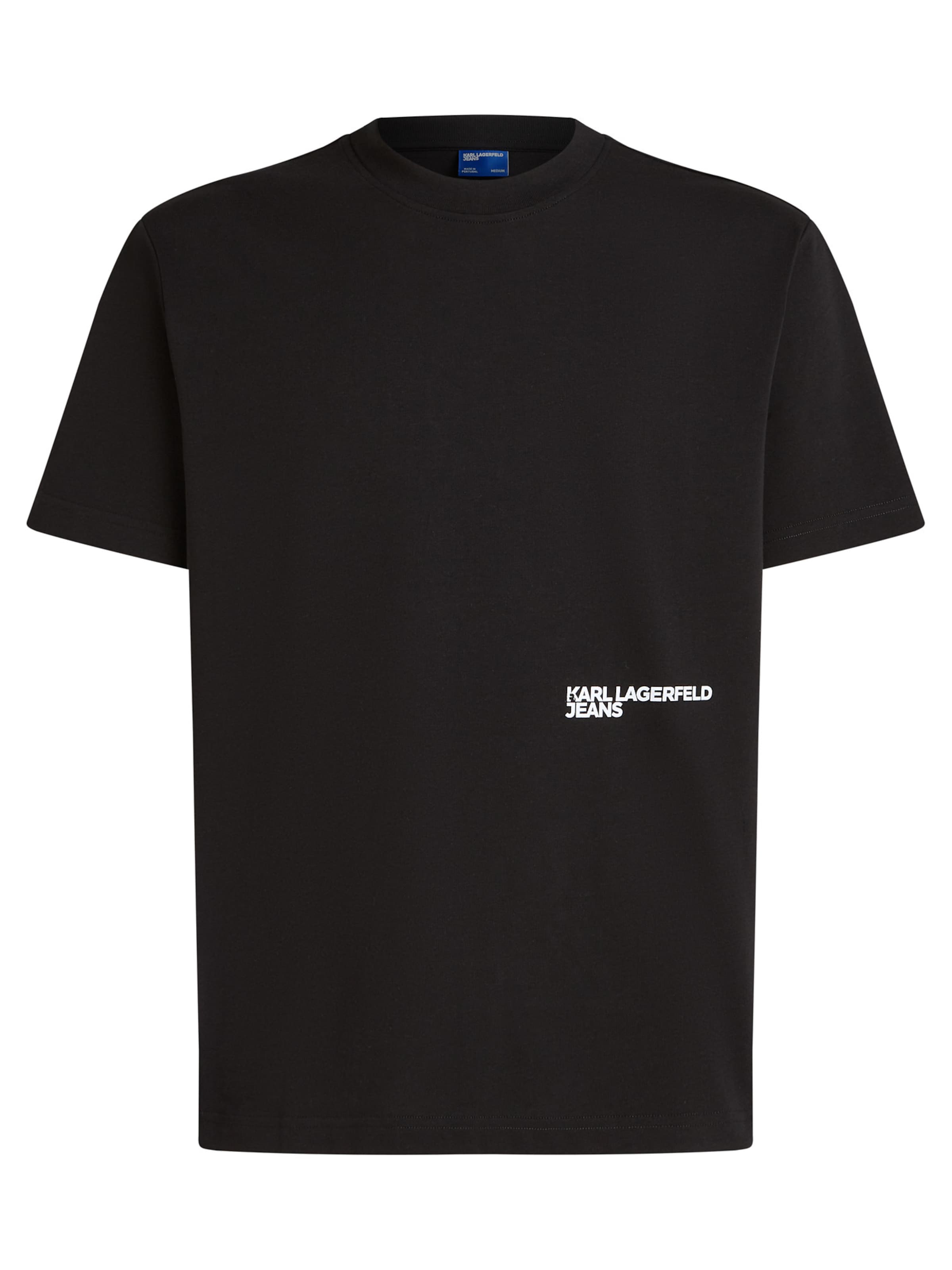KARL LAGERFELD JEANS Μπλουζάκι 'KARLISM' σε μαύρο: μπροστά