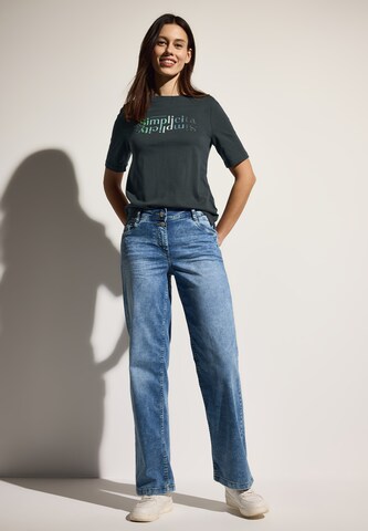 CECIL T-Shirt mit Wording in Grün