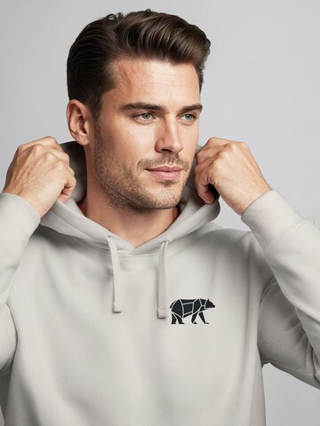 Neverless Sweatshirt 'Bär Lineart Polygon' in Beige