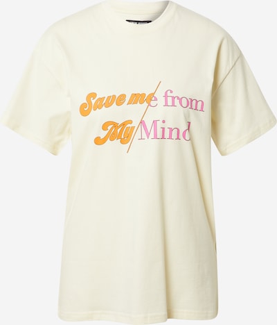 LOCAL HEROES Shirt 'SAVE ME' in creme / orange / pink, Produktansicht