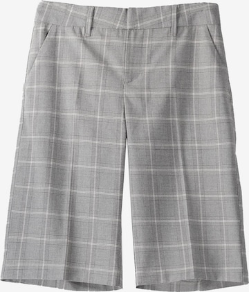 Bershka Regular Trousers with creases in Grey: front