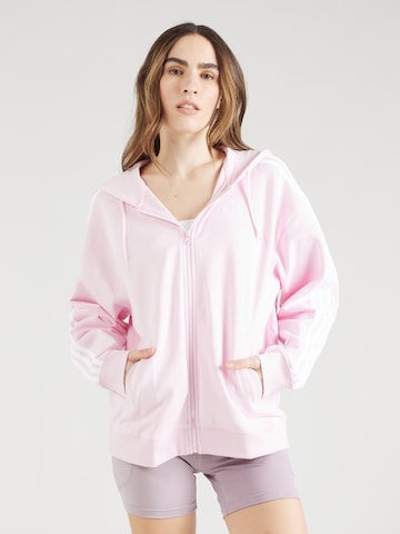 Veste de survêtement 'Essentials 3-Stripes French Terry ' ADIDAS SPORTSWEAR en rose : devant