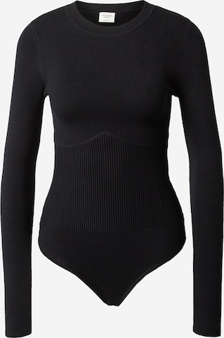 Abercrombie & Fitch Shirt bodysuit in Black: front