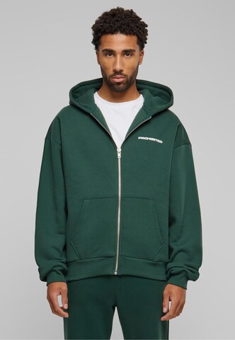 Prohibited Zip-Up Hoodie in Green