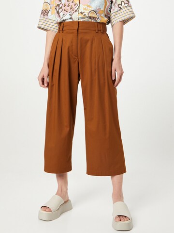 Loosefit Pantalon à pince s.Oliver BLACK LABEL en marron : devant