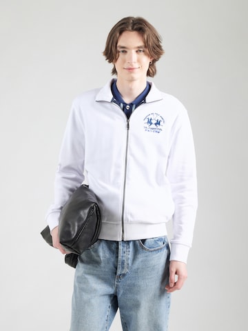 La Martina Sweatjacke in Weiß: Vorderseite