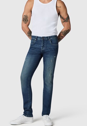 Peak Time Slimfit Jeans 'München' in Blauw: voorkant