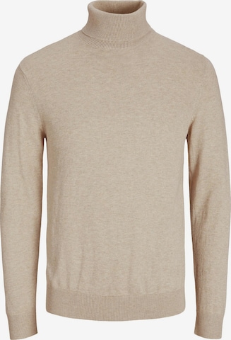 JACK & JONES Sweater 'Emil Knit' in Beige: front