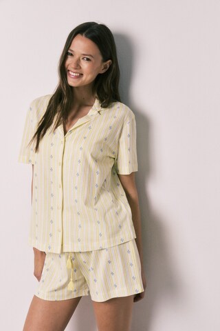 Women' Secret Korte pyjama in Geel: voorkant