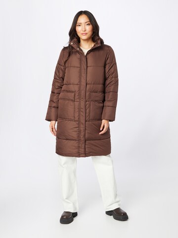 PIECES Winter Coat 'LIMA' in Brown: front