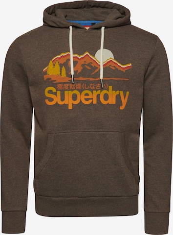 Sweat-shirt 'Great Outdoors' Superdry en marron : devant